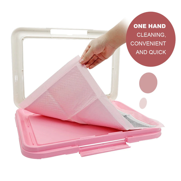 Portable Dog Training Toilet Tray - Easy-to-Clean Potty Pad for Puppies, Dogs & Cats, Indoor Pet Litter Solution