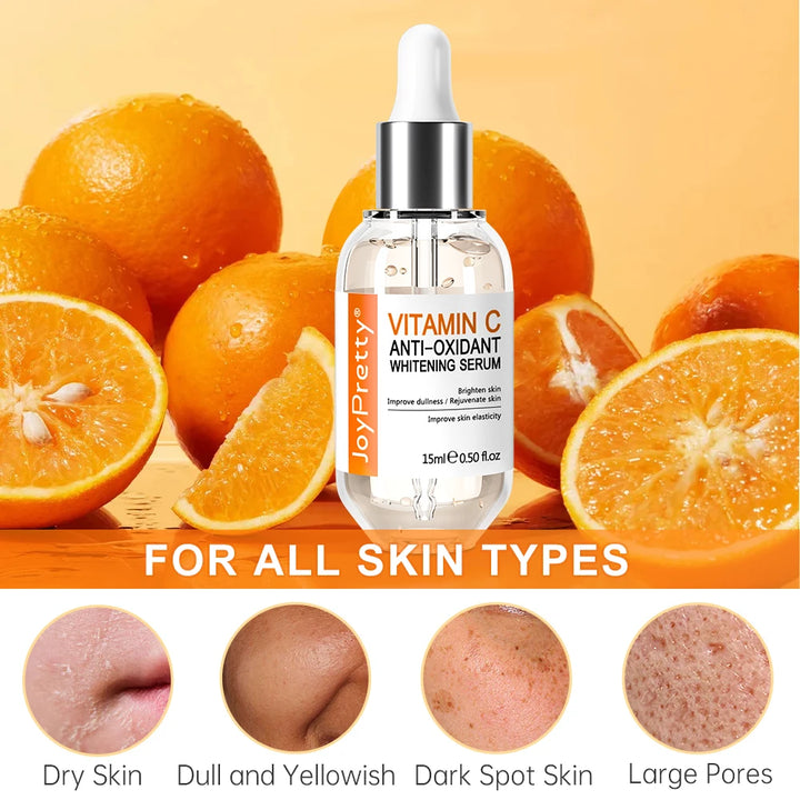 Vitamin C Face Serum - Hyaluronic Acid & Collagen for Glowing, Moisturized Skin and Melanin Reduction