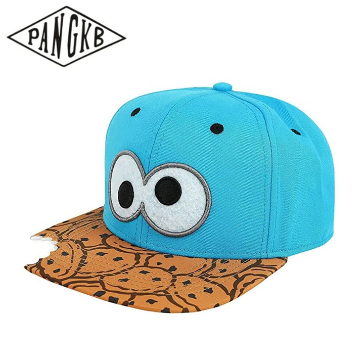 Cartoon Big Eyes Cookie Snapback Hat – Fun, Adjustable, and Perfect for Any Adventure! 🧢🍪"