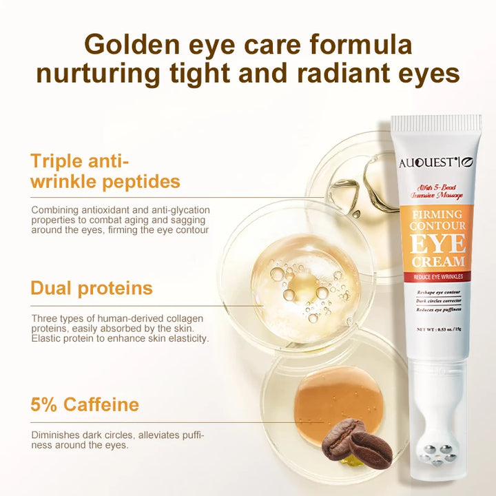 Peptide Anti-Dark Circle Eye Cream - Caffeine-Infused for Eye Bags, Wrinkle Reduction, Firming & Brightening