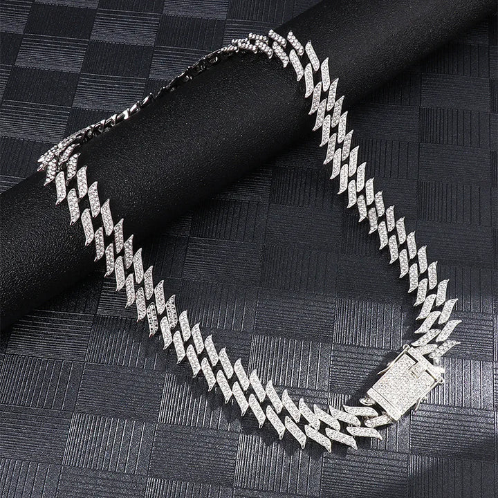 Rhinestone Chain - Miami Cuban Choker Necklace for Men