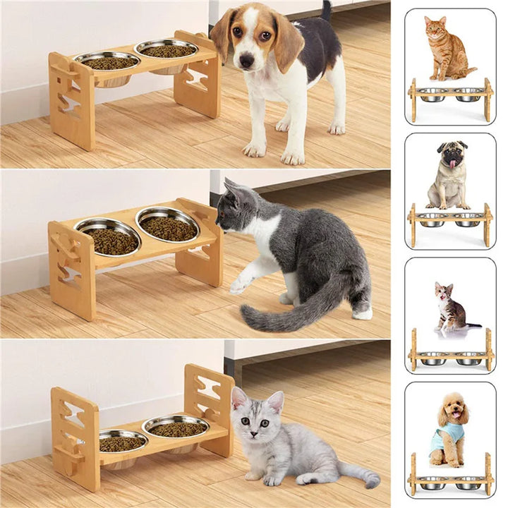 🐕 Adjustable Elevated Bowl for Dogs and Cats — Comfort and Style for Your Pet! 🐱