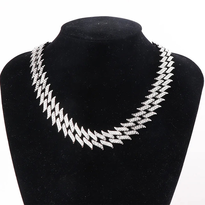 Rhinestone Chain - Miami Cuban Choker Necklace for Men