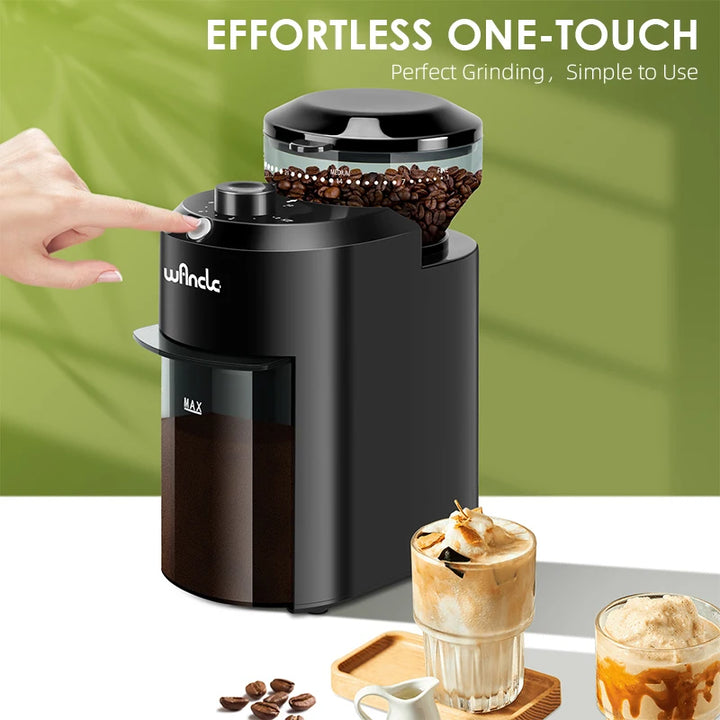 Wancle Electric Burr Coffee Grinder - Conical Burr Mill with 28 Precise Grind Settings, 220V/120V