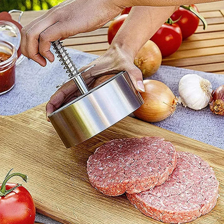 Stainless Steel Hamburger Press - Non-Stick Patty Maker for Perfect Burgers and Meat Patties