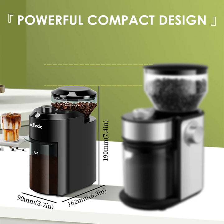 Wancle Electric Burr Coffee Grinder - Conical Burr Mill with 28 Precise Grind Settings, 220V/120V