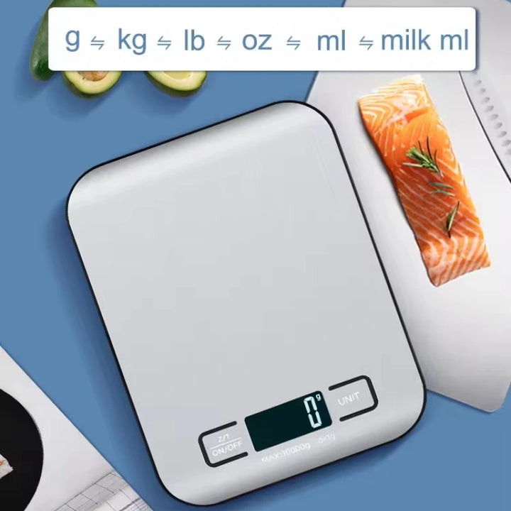 Digital Kitchen Scale - LED Display, 5kg/1g Precision, Stainless Steel Panel for Food, Baking, Jewelry & More