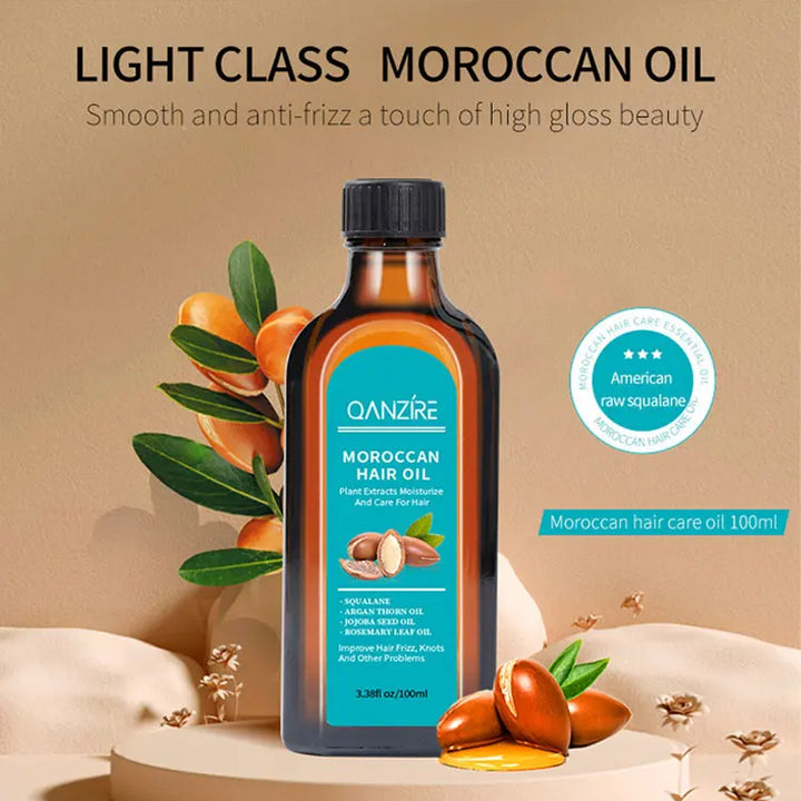 Moroccan Argan Oil Hair Serum - Moisturizing Treatment for Dry, Damaged, Coarse Hair, Fast Repair & Soft Nourishment