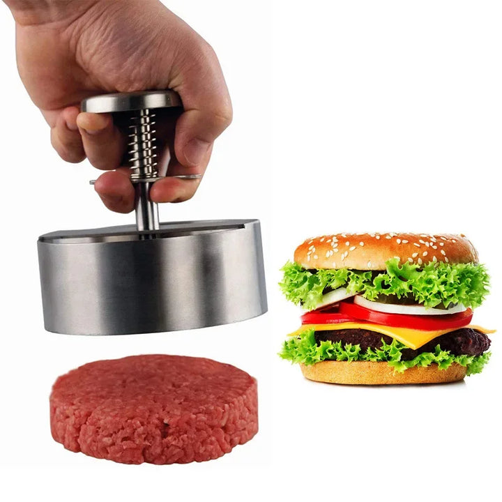 Stainless Steel Hamburger Press - Non-Stick Patty Maker for Perfect Burgers and Meat Patties