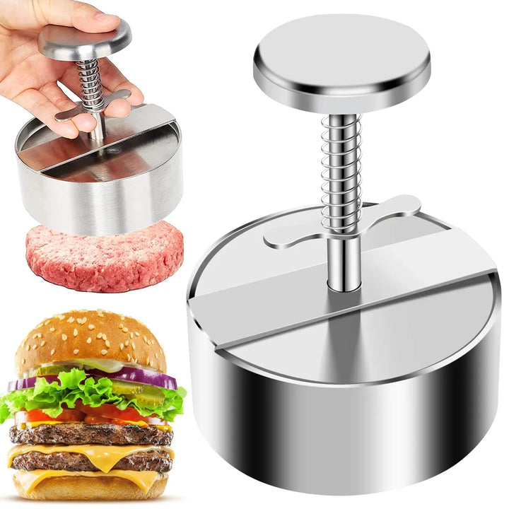 Stainless Steel Hamburger Press - Non-Stick Patty Maker for Perfect Burgers and Meat Patties