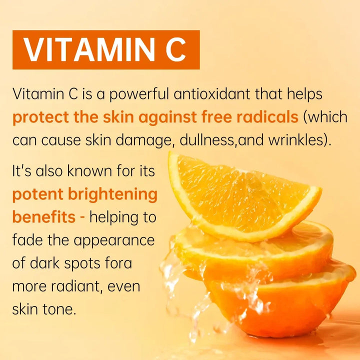 Vitamin C Face Serum - Hyaluronic Acid & Collagen for Glowing, Moisturized Skin and Melanin Reduction