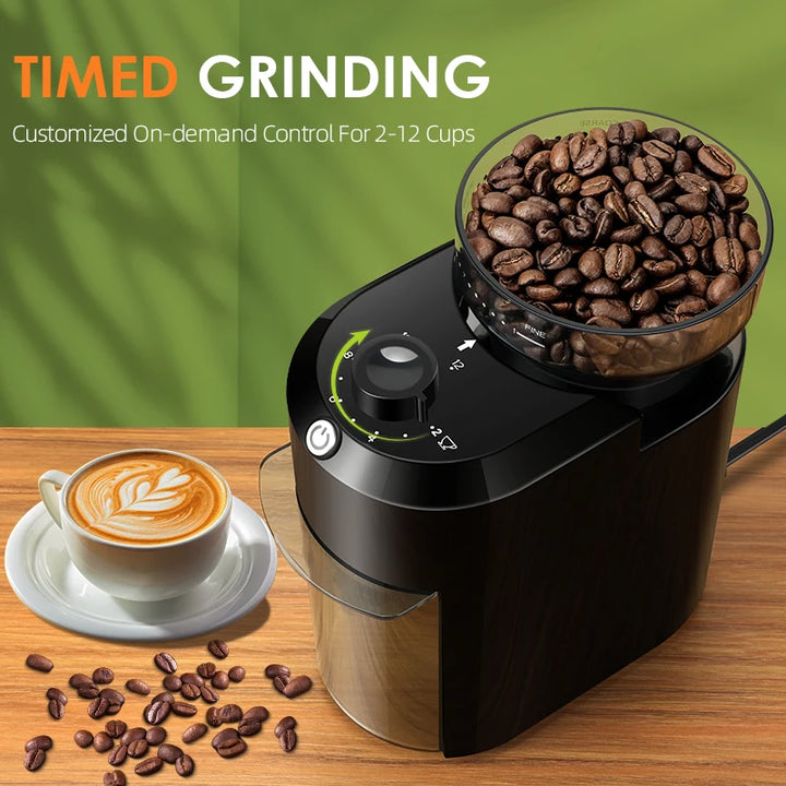 Wancle Electric Burr Coffee Grinder - Conical Burr Mill with 28 Precise Grind Settings, 220V/120V